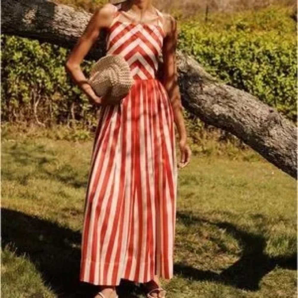 Tuckernuck Lainia Dress Red and White Striped Maxi